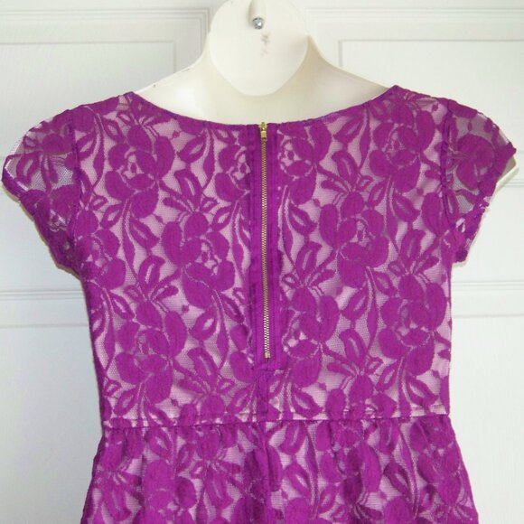 xhilaration fuchsia lace lined dress - Picture 4 of 8